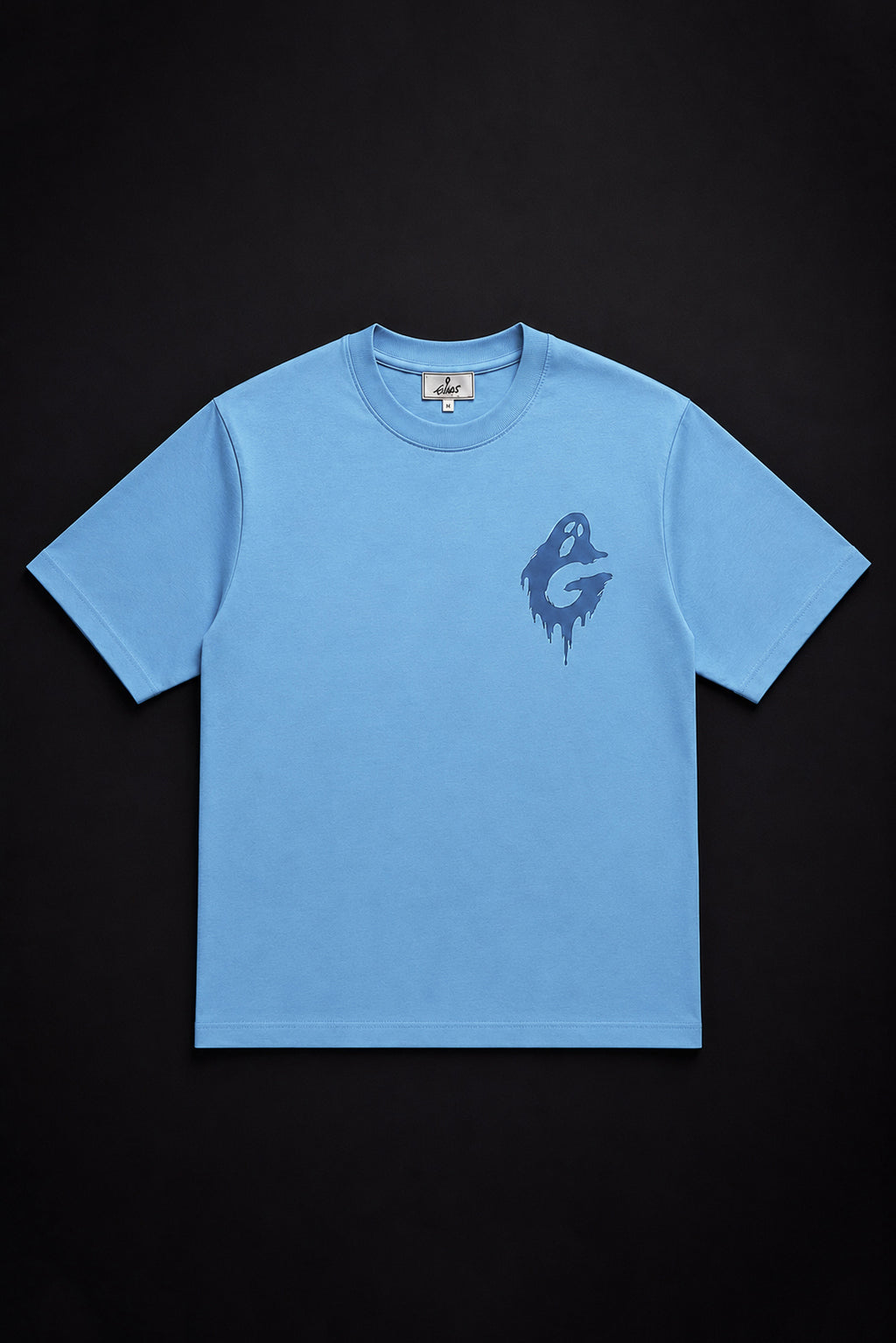 Ghost Mavi Unisex Oversize Tişört