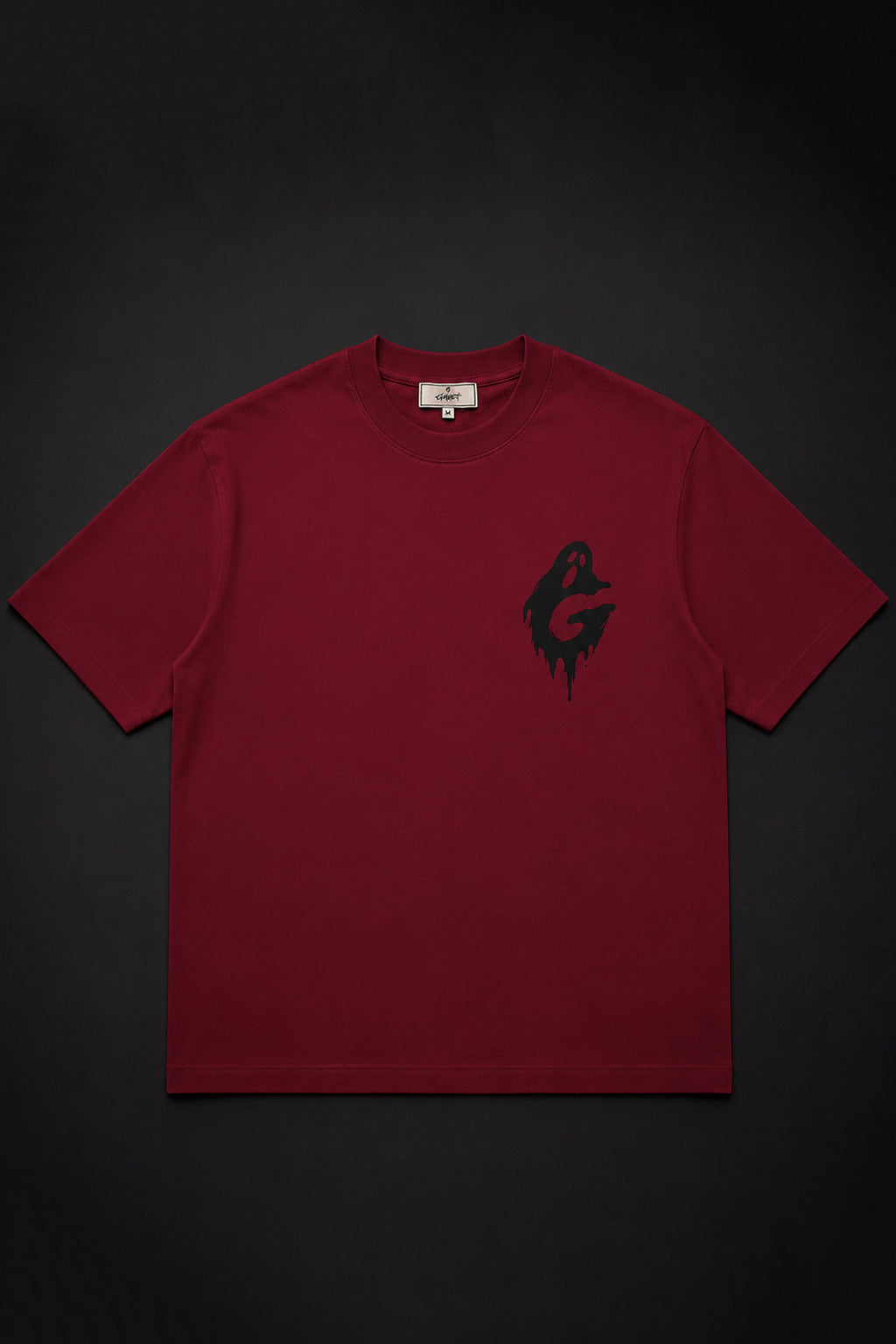 Ghost Bordo Unisex Oversize Tişört