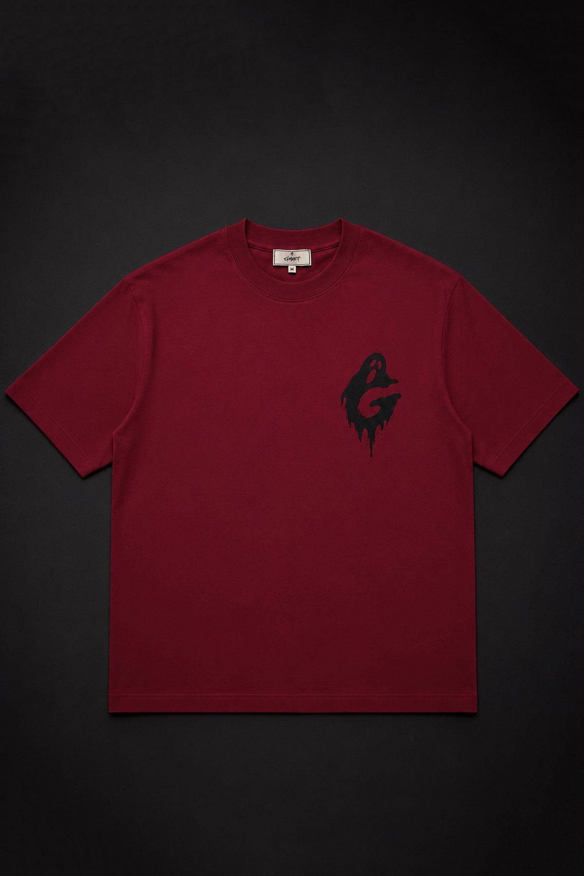 Ghost Bordo Unisex Oversize Tişört