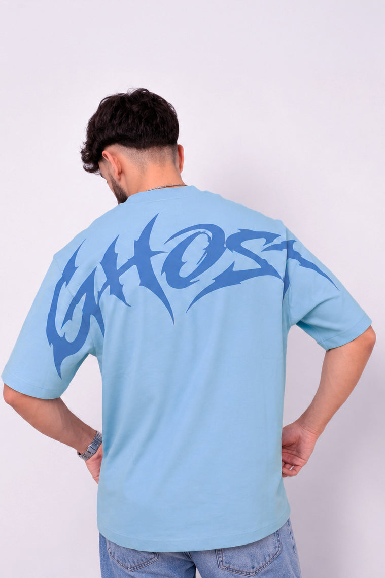 Ghost Mavi Unisex Oversize Tişört