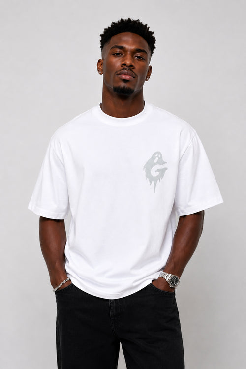 Ghost Beyaz Unisex Oversize Tişört
